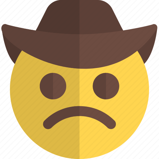Frowning, cowboy, emoticons, smiley, and, people icon - Download on Iconfinder