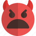 frowning, open, mouth, devil, emoticons, smiley, and, people
