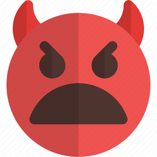 Frowning, open, mouth, devil, emoticons, smiley, and icon - Download on Iconfinder