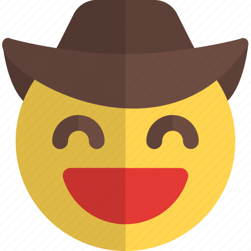 Grinning, smiling, eyes, cowboy, emoticons, smiley, people icon - Download on Iconfinder