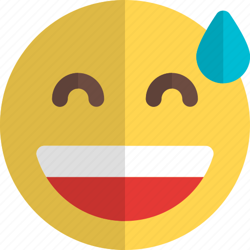 Grinning, with, sweat, emoticons, smiley, and, people icon - Download on Iconfinder