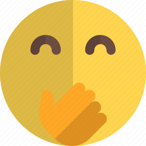 Hand, over, mouth, emoticons, smiley, and, people icon - Download on Iconfinder