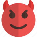 smiling, devil, emoticons, smiley, and, people