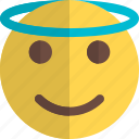smiling, with, halo, emoticons, smiley, and, people