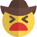 weary, cowboy, emoticons, smiley, and, people