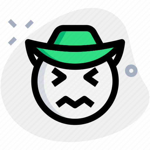 Confounded, cowboy, emoticons, emoji icon - Download on Iconfinder