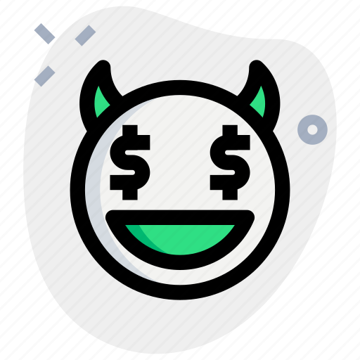 Dollar, eyes, devil, emoticons, money, smiley icon - Download on Iconfinder