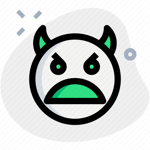 Frowning, open, mouth, devil, emoticons icon - Download on Iconfinder