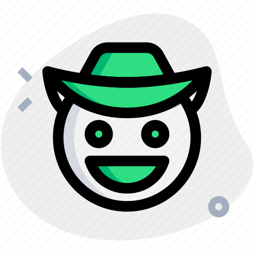 Grinning, cowboy, emoticons, face, smiley icon - Download on Iconfinder