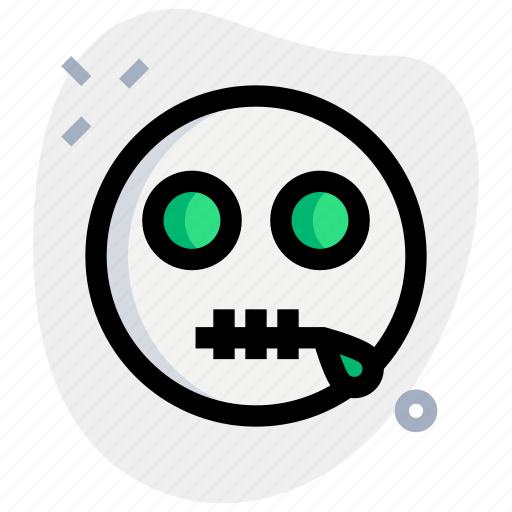 Zipper, mouth, emoticons, smiley icon - Download on Iconfinder