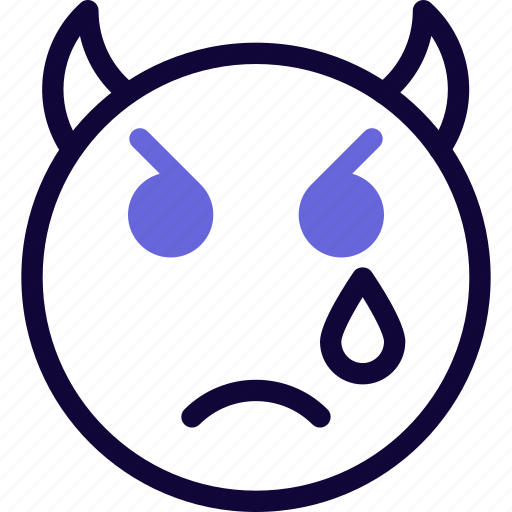 Cry, devil, smiley, tear, emoticon icon - Download on Iconfinder
