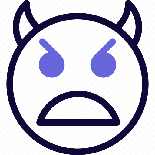 Frowning, open, mouth, devil, smiley icon - Download on Iconfinder
