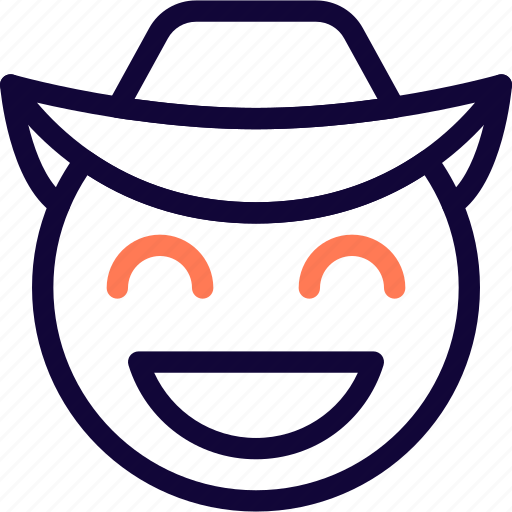 Grinning, smiling, eyes, cowboy, smiley icon - Download on Iconfinder