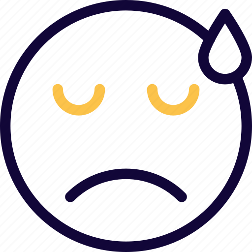Sad, with, sweat, smiley icon - Download on Iconfinder