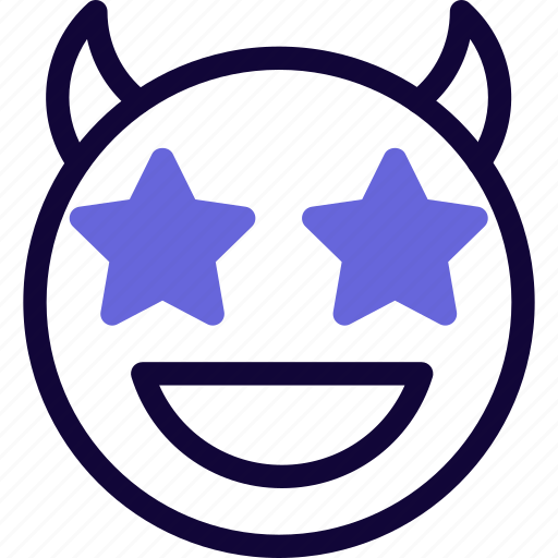 Star, struck, devil, smiley, emoticon icon - Download on Iconfinder