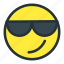 cool, emoji, emoticons, face, smiley, sunglasses 