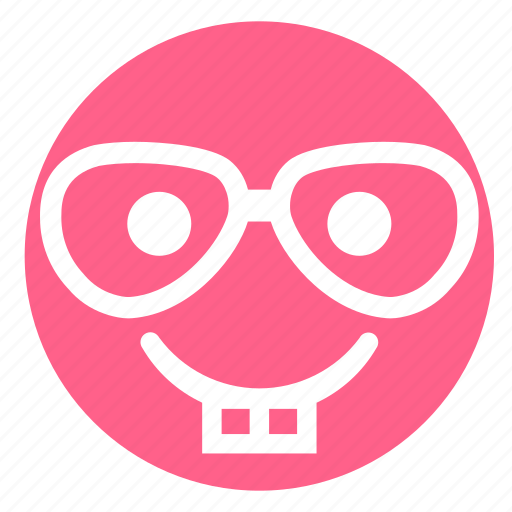 Avatar, emoji, face, innocent, nerd, pink, teeth icon - Download on Iconfinder