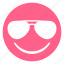 avatar, cool, emoji, emoticon, pink, smiley, sunglasses 