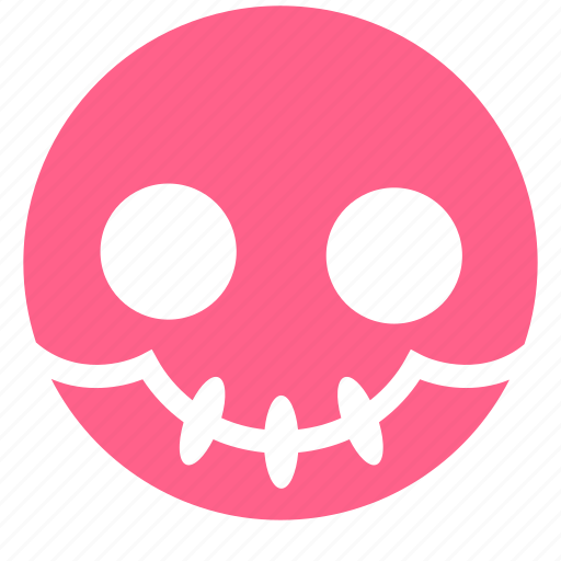 Emoticon, halloween, horror, pink, scary, skull, smiley icon - Download on Iconfinder