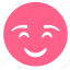 avatar, cute, emoji, pink, shy, smiley, smiling 