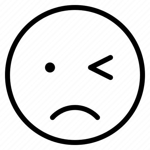 Emoticon, emotion, expression, face, mood, sad, wink icon - Download on Iconfinder