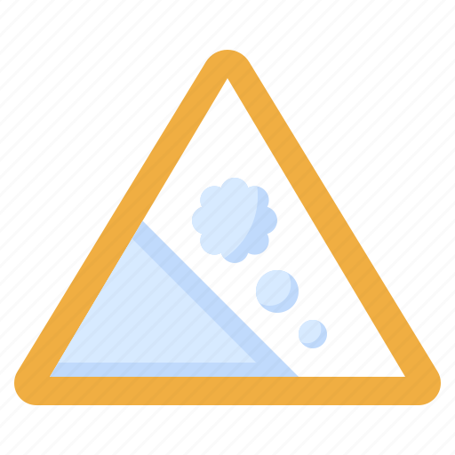 Rockfall, alert, sign, signaling, attention, warning icon - Download on Iconfinder