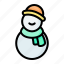 snowman, avatar, winter, character, snow 