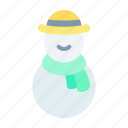 snowman, avatar, winter, character, snow