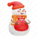 snowman, gift, winter, santa, christmas, snow, xmas, celebration, happy 