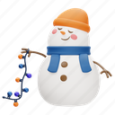 snowman, christmas, winter, snow, xmas, decoration, celebration, holiday, christmas lights 