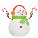 snowman, candy cane, christmas, winter, snow, xmas, celebration, happy, headphones 