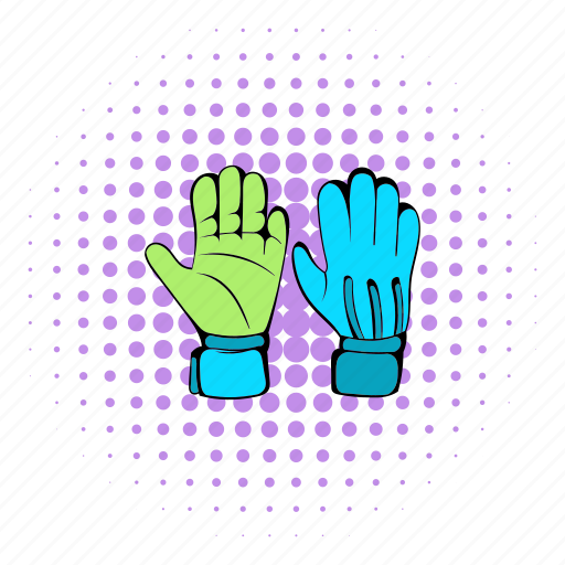 Comics, glove, halftone, hand, protective, purple, soccer icon - Download on Iconfinder