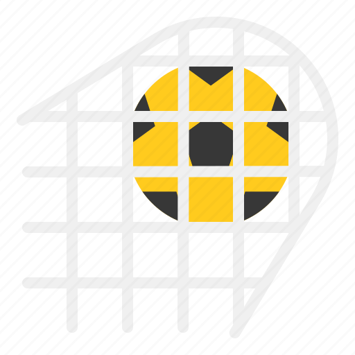 Ball in goal, net, soccer, soccer ball goal icon - Download on Iconfinder