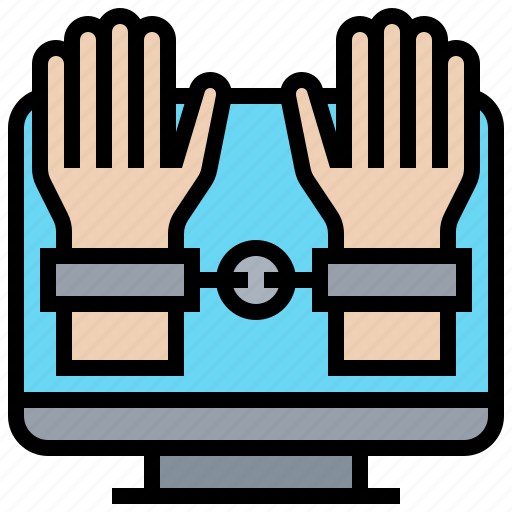 Computer, crime, handcuff, online, shackle icon - Download on Iconfinder