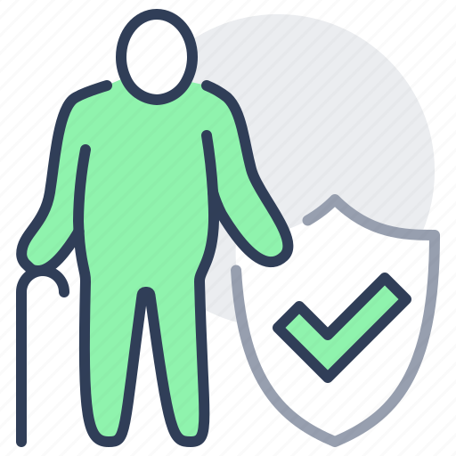 Elder, people, old, care, protect, shield icon - Download on Iconfinder