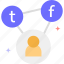 share, social network, connector, multimedia, ui 