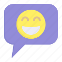 emoji, smileys, speech, bubble, emoticon, social media