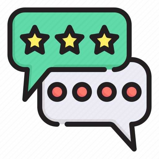 Review, feedback, communications, comment, marketing, star, speech bubble icon - Download on Iconfinder