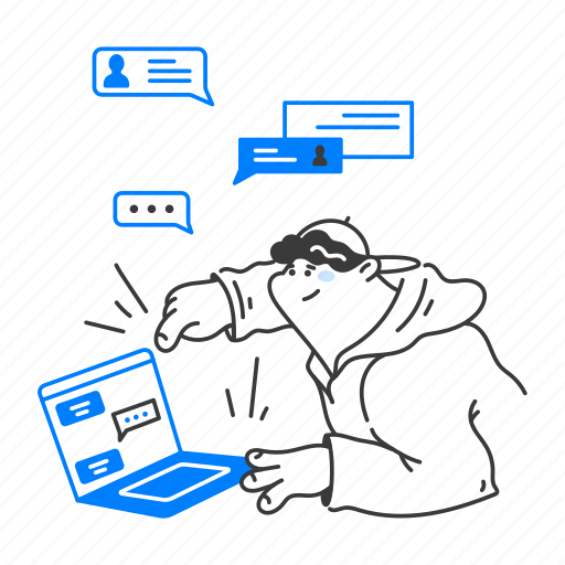 Sends, message, chat, room, talk, email, communication illustration - Download on Iconfinder