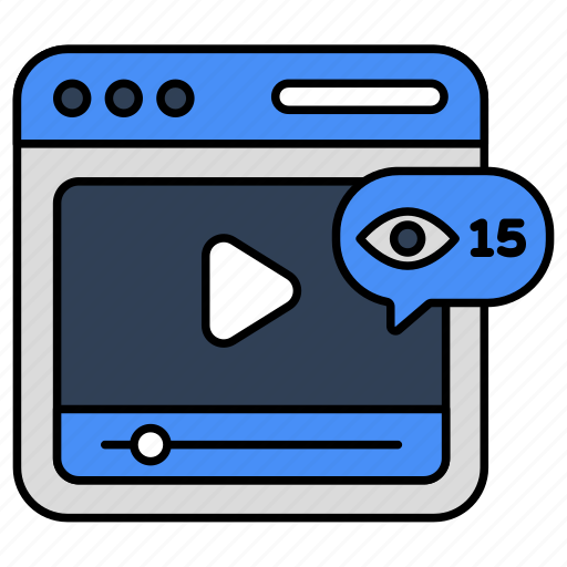 Online video, video streaming, play video, video views icon - Download on Iconfinder