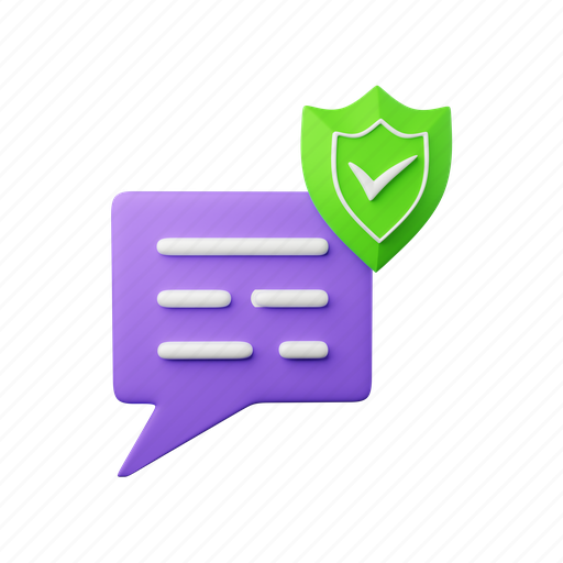 Chat, bubble, security, safety, shield, protection, conversation icon - Download on Iconfinder