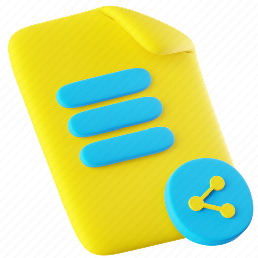 Share document, document, file, share file, sharing, network, share 3D illustration - Download on Iconfinder