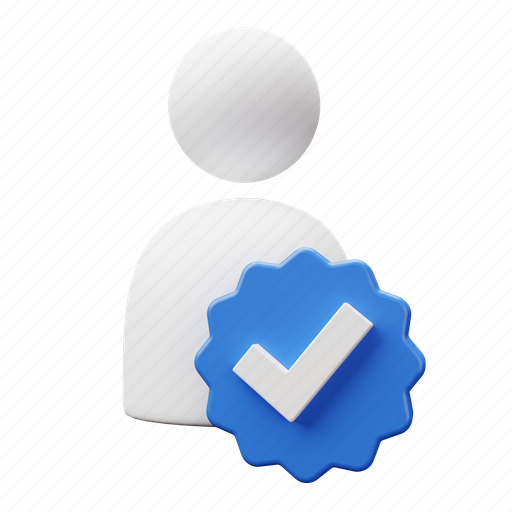 Social media, verification, account, badge, checkmark, profile, influencer 3D illustration - Download on Iconfinder