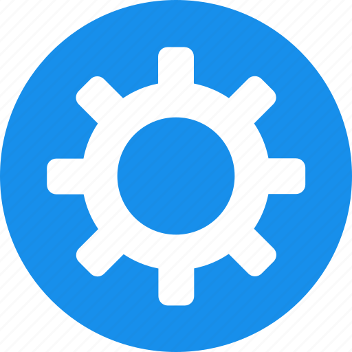 Blue, circle, cog, customize, gear, preferences icon - Download on Iconfinder
