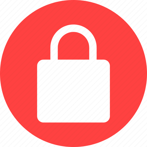 Circle, lock, privacy, red, safe, secure, security icon - Download on Iconfinder