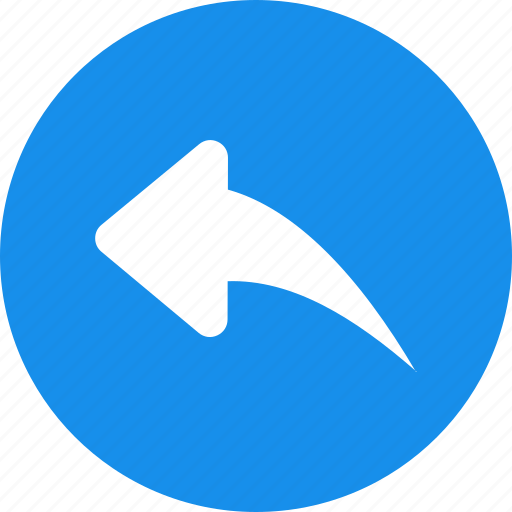 Arrow, blue, circle, previous, reply, respond icon - Download on Iconfinder