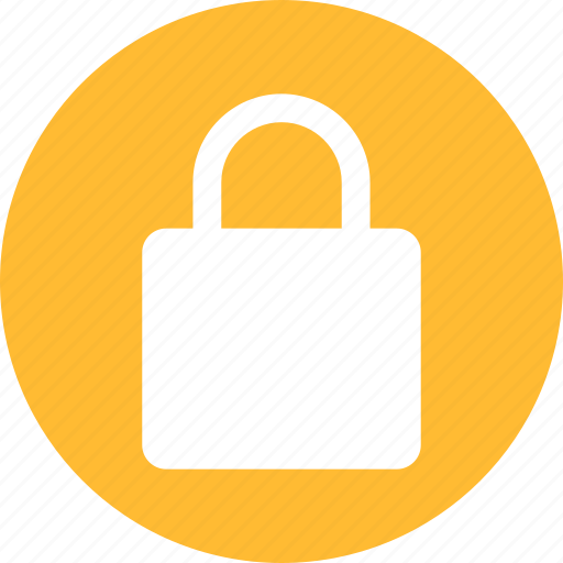 Circle, lock, privacy, safe, secure, security, yellow icon - Download on Iconfinder