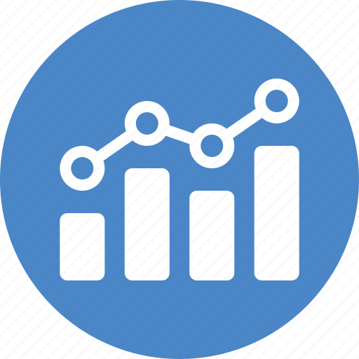 Analytics, blue, chart, circle, earnings, finance, stock market icon - Download on Iconfinder