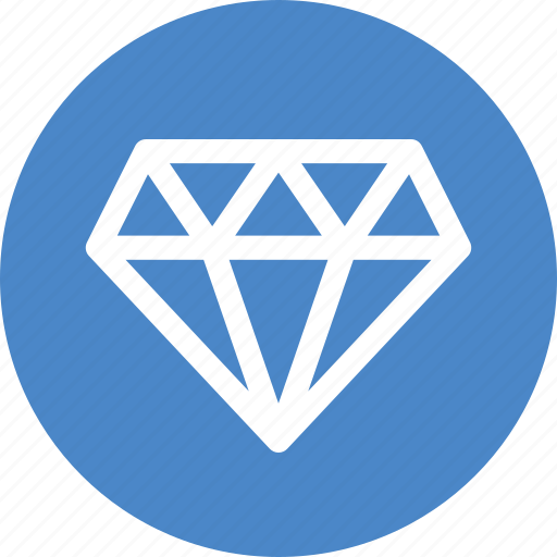 Best Blue Circle Diamond Gem Jewelry Premium Icon