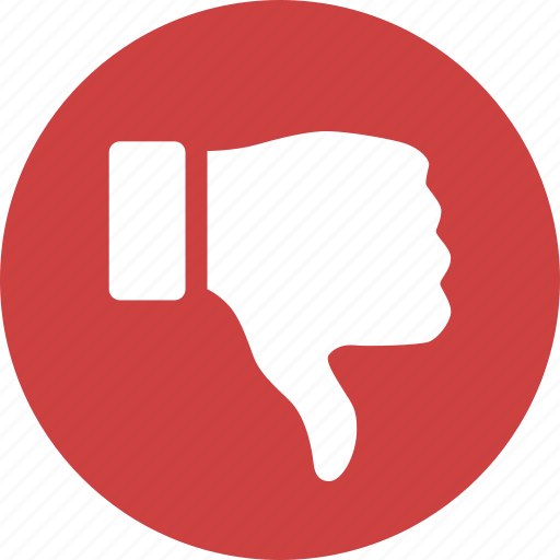 Circle, dislike, down, hate, red, reject, thumbs icon - Download on Iconfinder